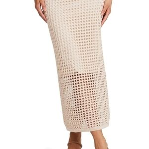 Steve Madden Textured Cream Maxi Skirt